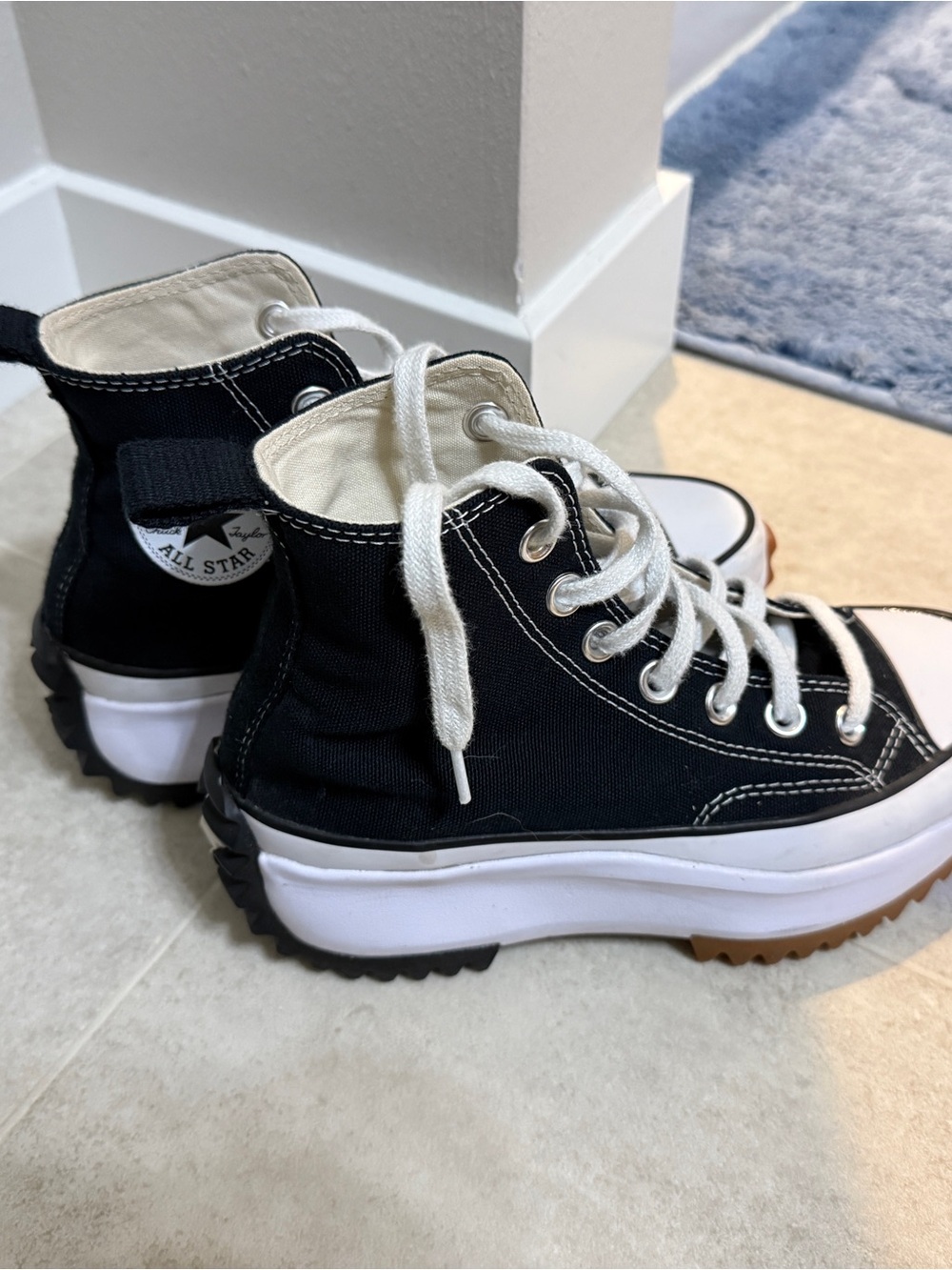 Converse Black and White High-Top Platform Sneakers